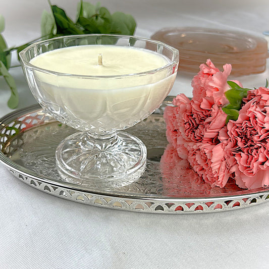 Lavender Bouquet Candle in a Pedestal Bowl